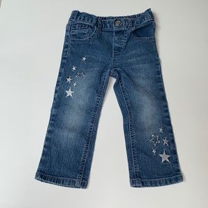 Faded Glory 18M denim jeans embroidered stars